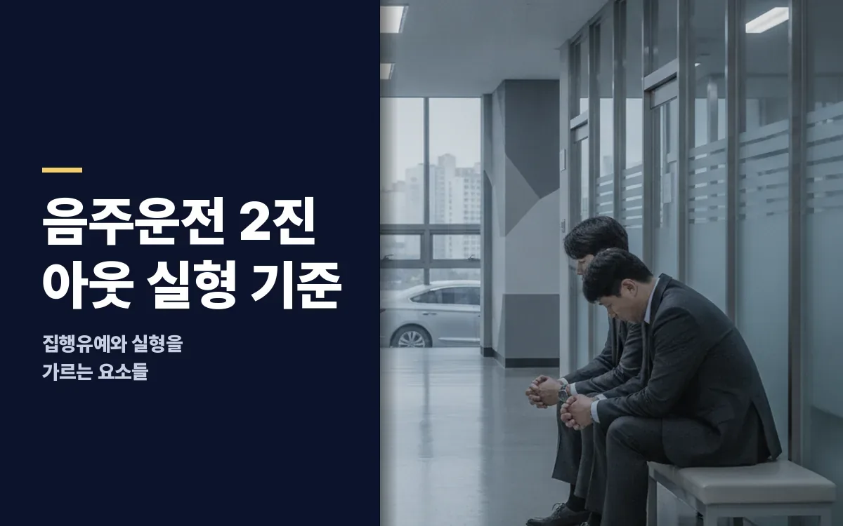 음주운전 2진아웃 집행유예 실형 기준과 대처