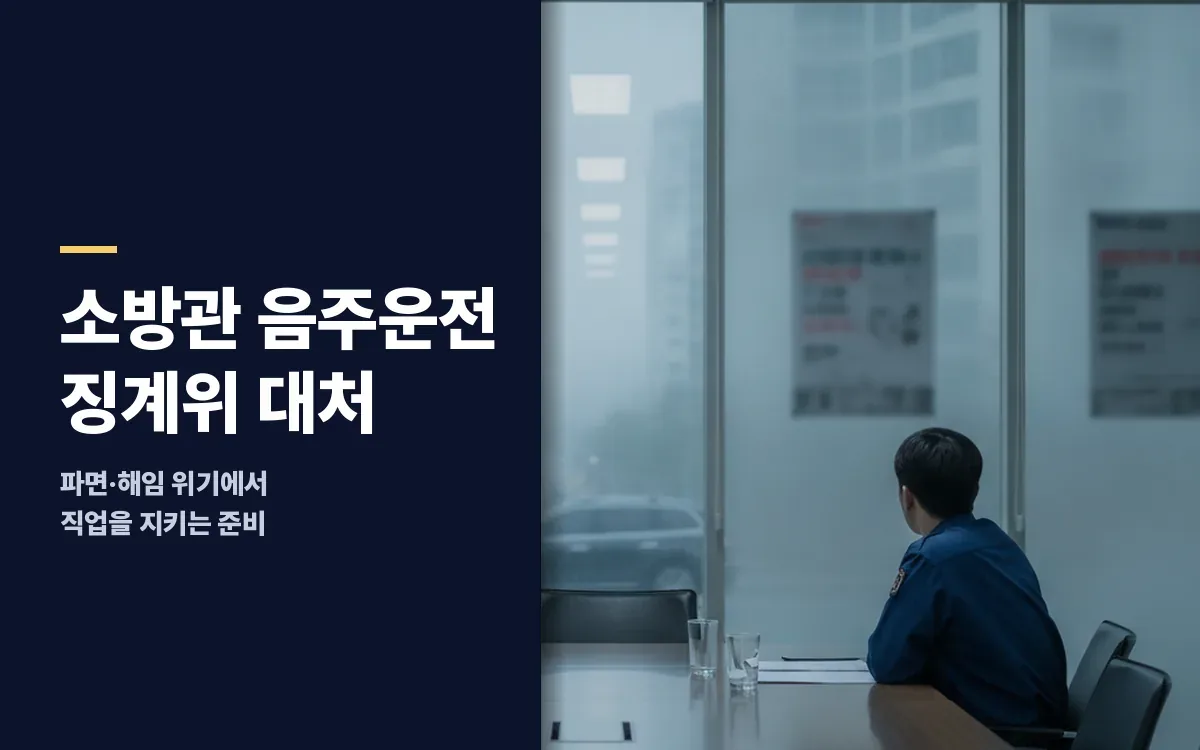 소방공무원 음주운전 징계위원회 중징계 위기라면