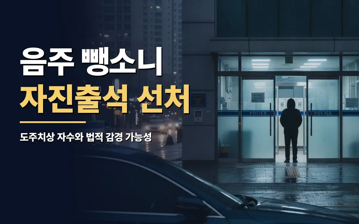 음주 뺑소니 도주치상 자수, 선처와 감경을 고민한다면
