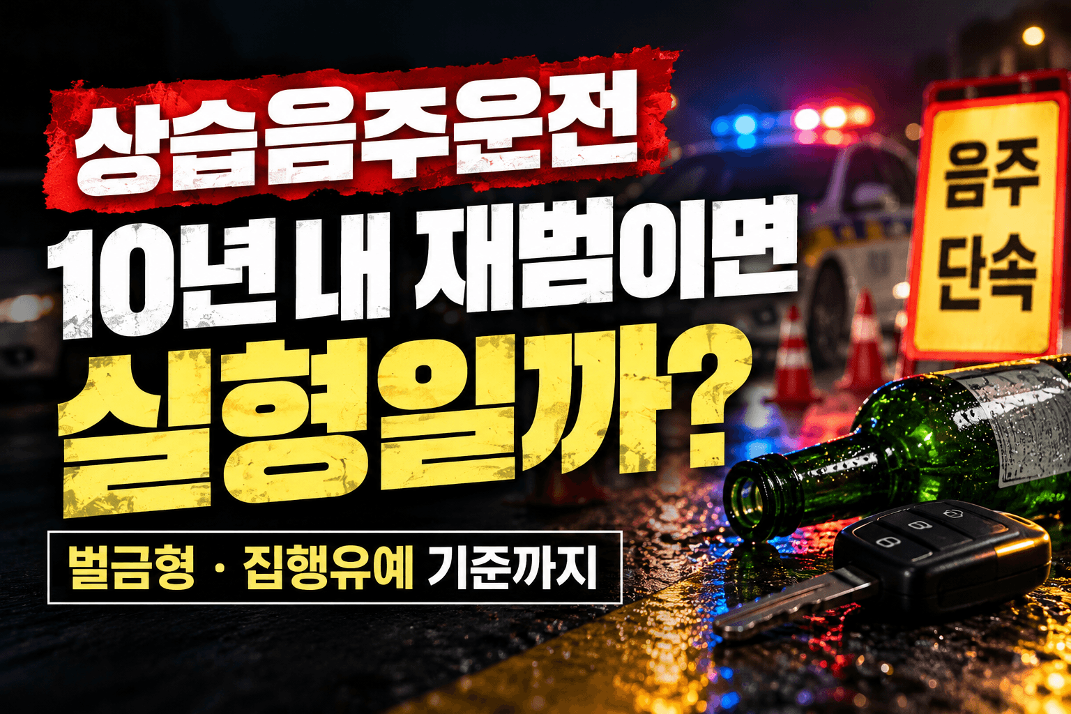 상습음주운전 처벌, 10년 내 재범이면 실형일까? 벌금형·집행유예 기준