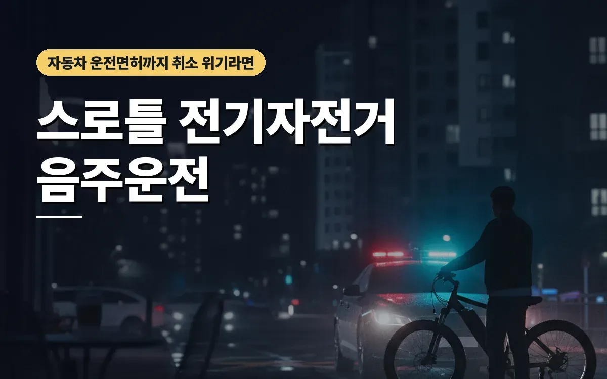 스로틀 전기자전거 음주운전 적발 자동차 면허까지 취소될까