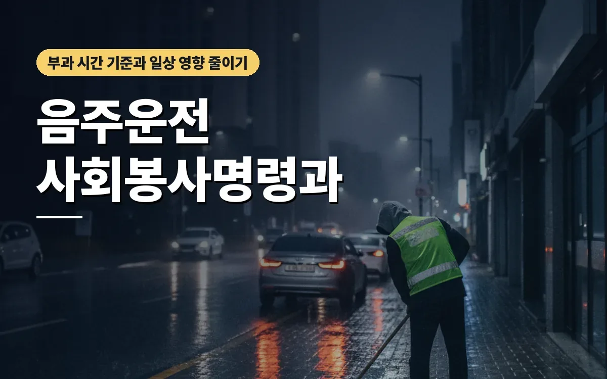 음주운전 사회봉사명령과 준법운전강의 수강 시간 줄일 수 있을까
