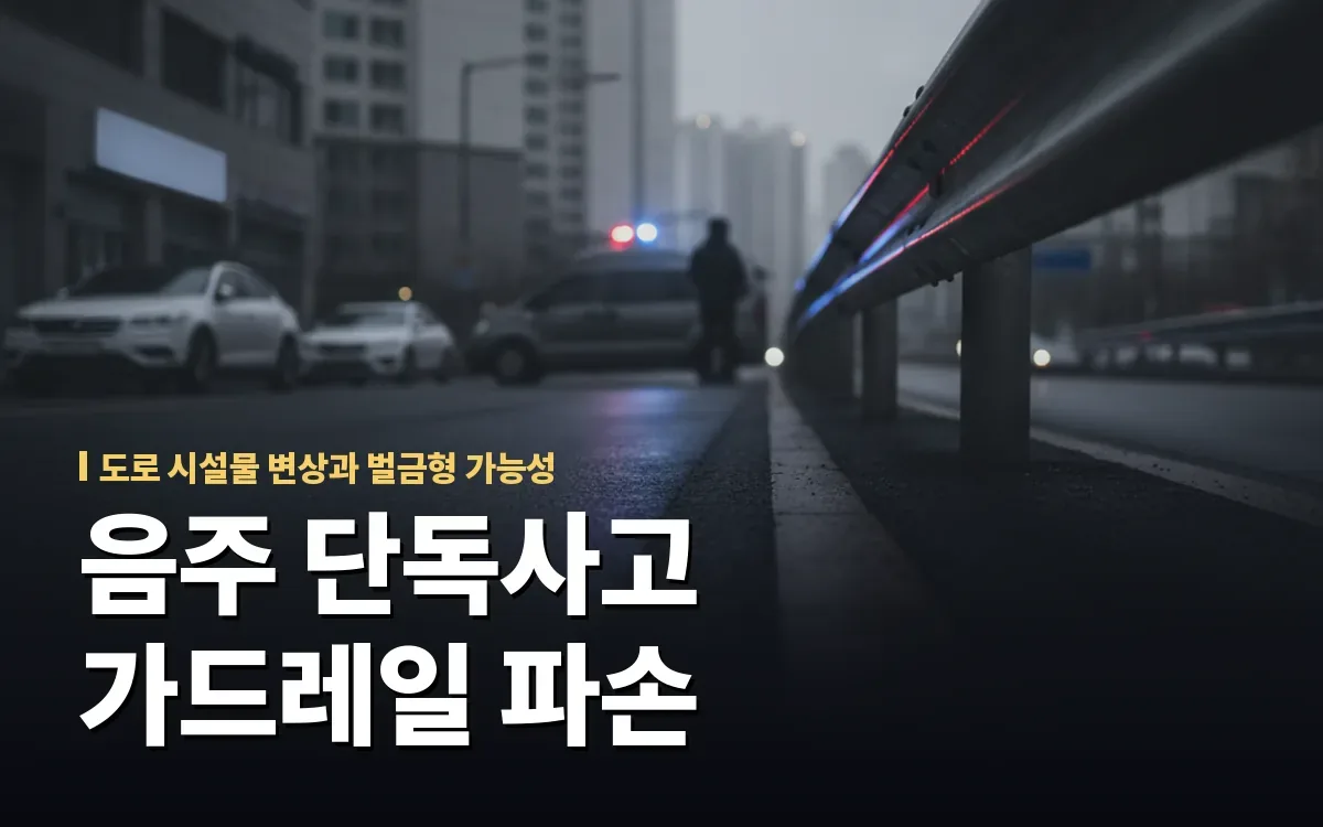 음주운전 단독사고로 가드레일 파손했을 때 변상과 벌금 문제